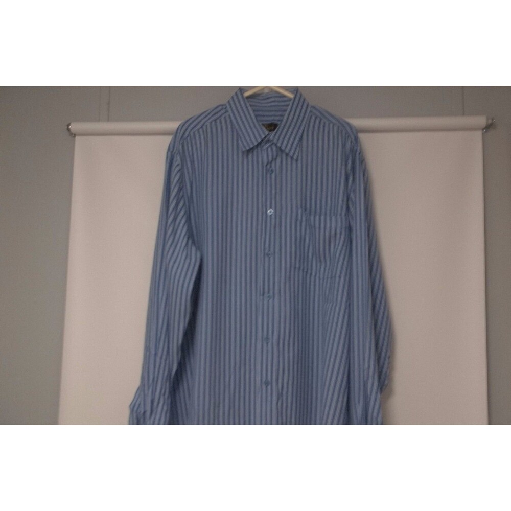 Bugatchi Uomo Size Large Blue Striped Men's Shirt